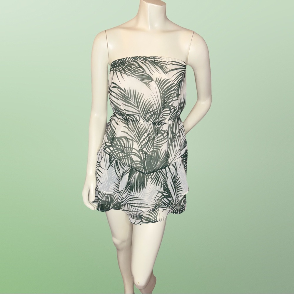 Express Green Leaf Print Romper